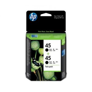 HP 45 Black Inkjet Crtg Twin Pack